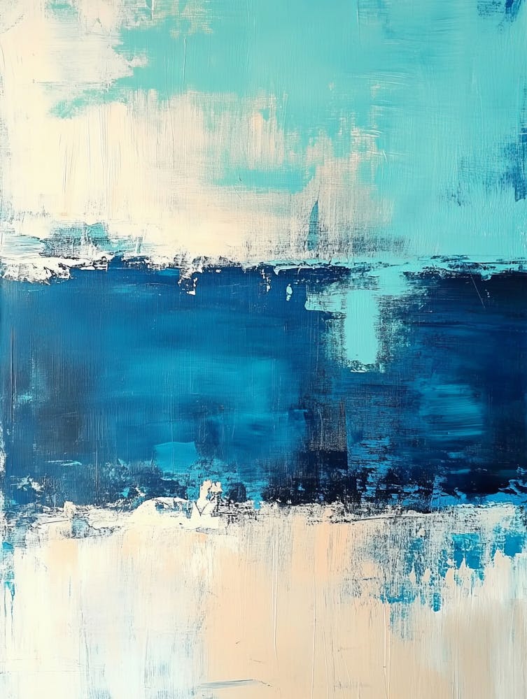 Teal And Beige Abstract 1