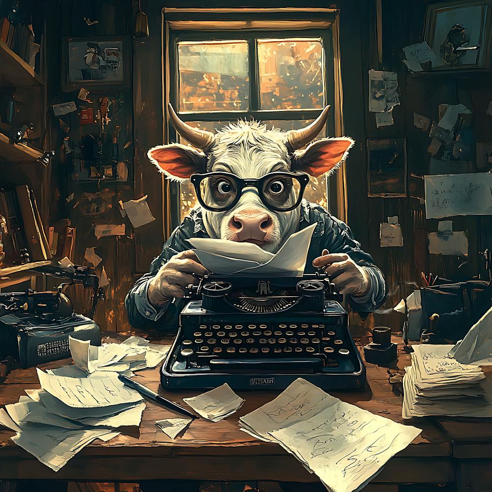Funny Cow Writer Vintage 8