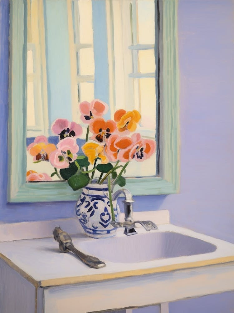 A Vase With Pansy, Flower Bouquet 3