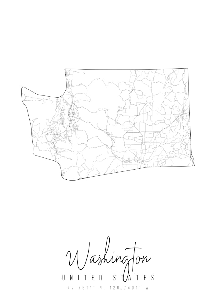 Washington Minimal Street Map