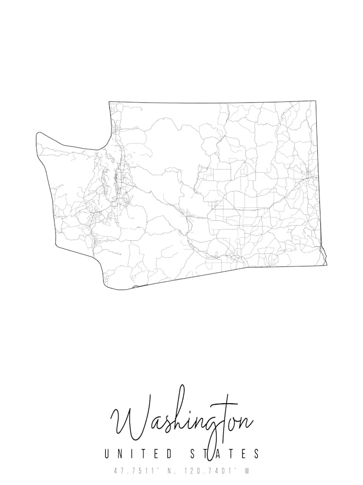 Washington Minimal Street Map