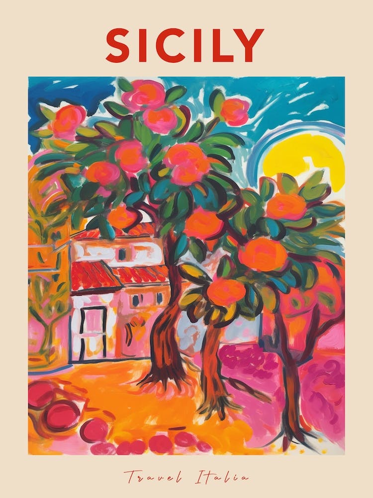 Sicily 2 Italia Travel Poster