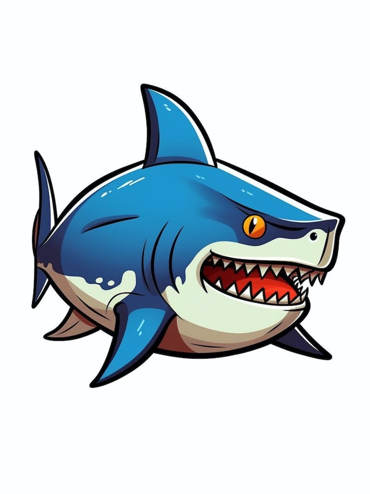 A Bull Shark In A Vintage Cartoon Style 1