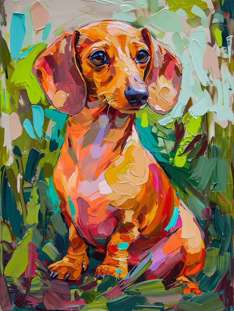 Dachshund Acrylic Painting 3