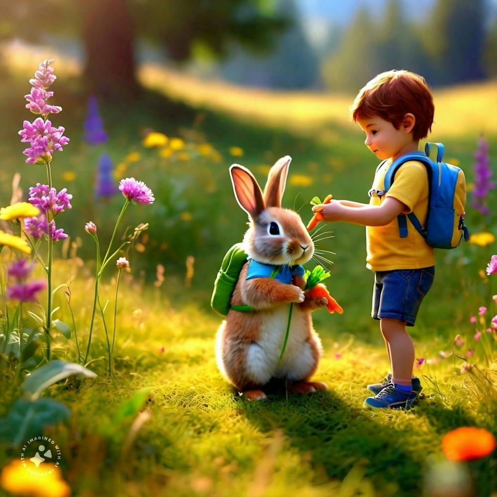 little boy and the rabbit