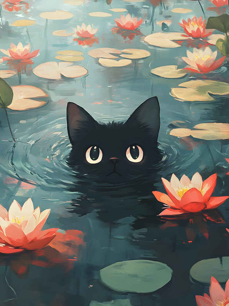 Cat In Water 4