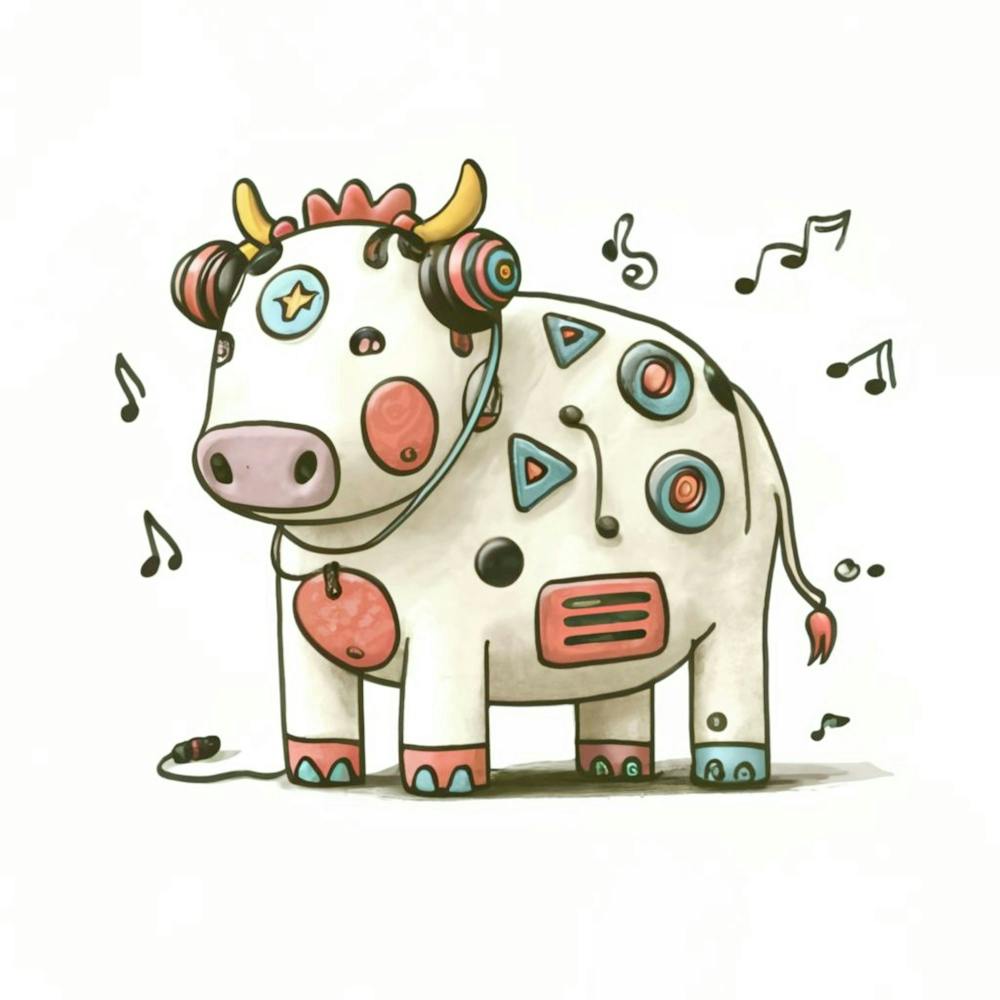 Cow With Music Notes 2
