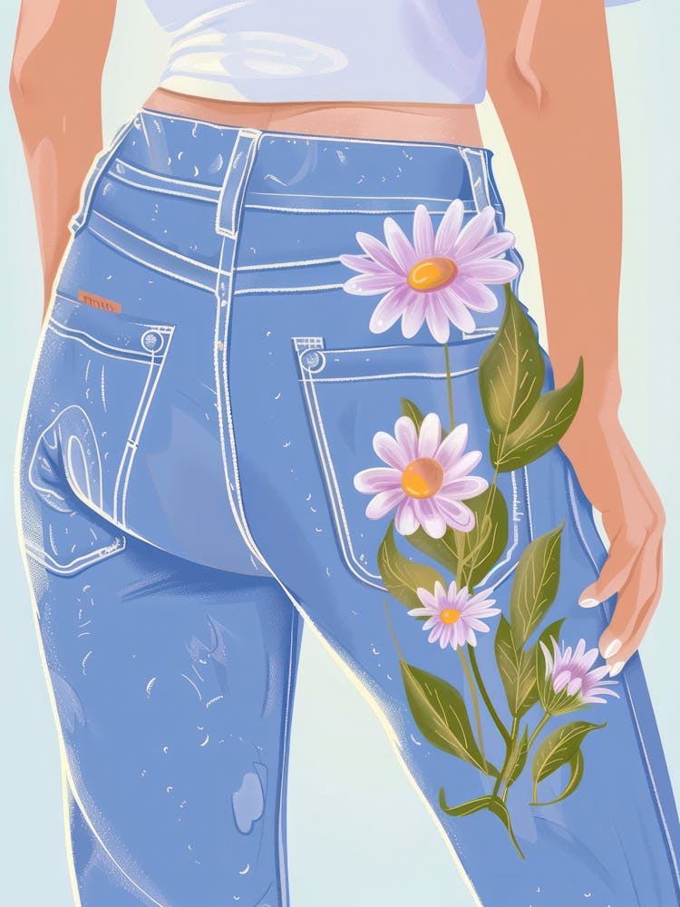 Floral Denim Blossom
