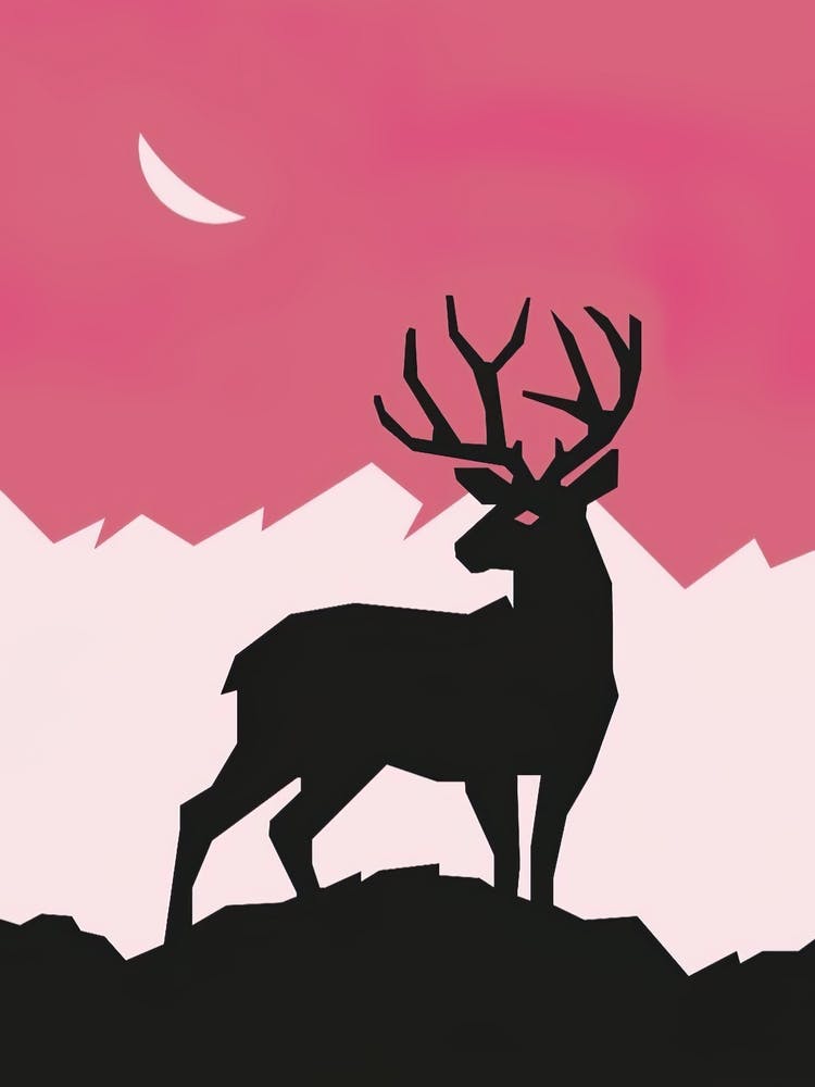 Deer with calm background colors