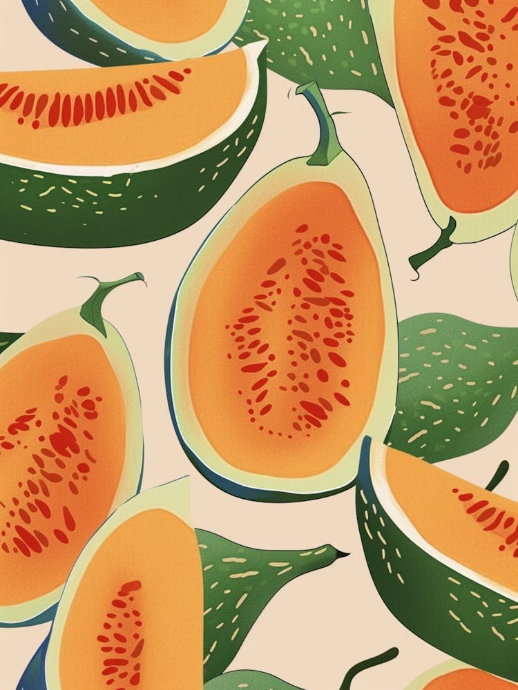 Papaya Pattern Illustration 1
