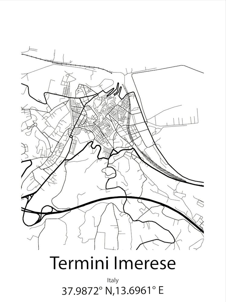 Termini Imerese,Italy Minimalist Map