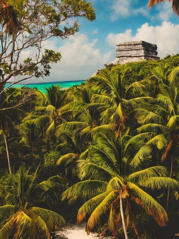 Tulum National Park Mexico Vintage Poster