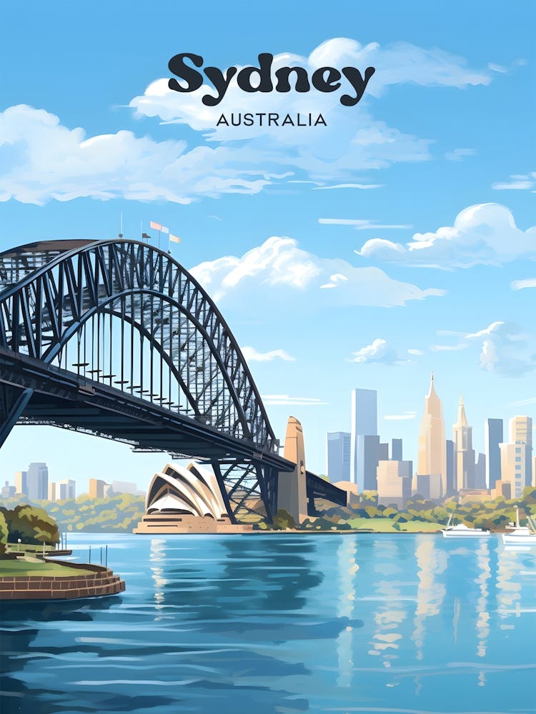 Sydney Australien Brücke Reiseillustration