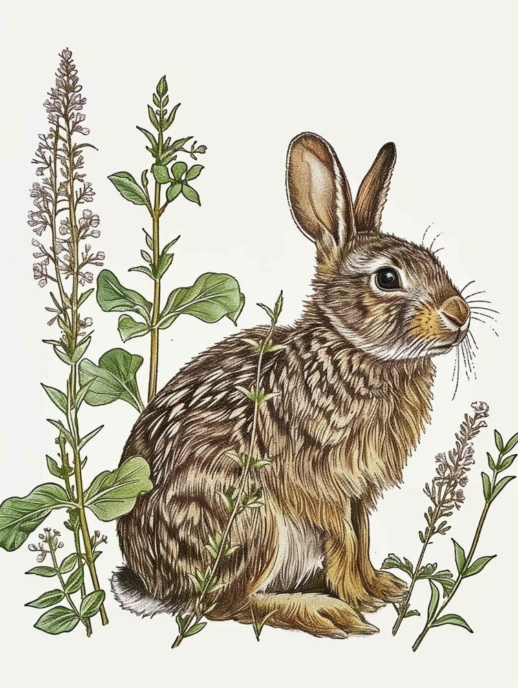 Beveren Blockprint Rabbit Illustration 7 Art Print by Ritual Art Prints ...