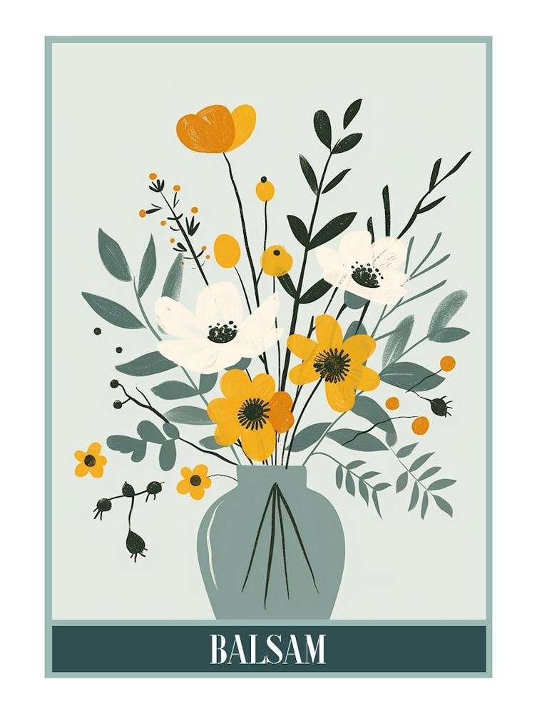 Balsam Tree Flat Illustration 8 Poster