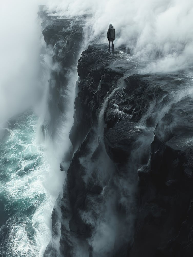Man Standing On A Cliff 2