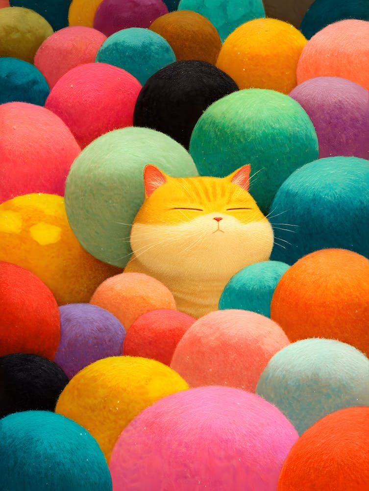 Chat Mignon Dans Les Sphères