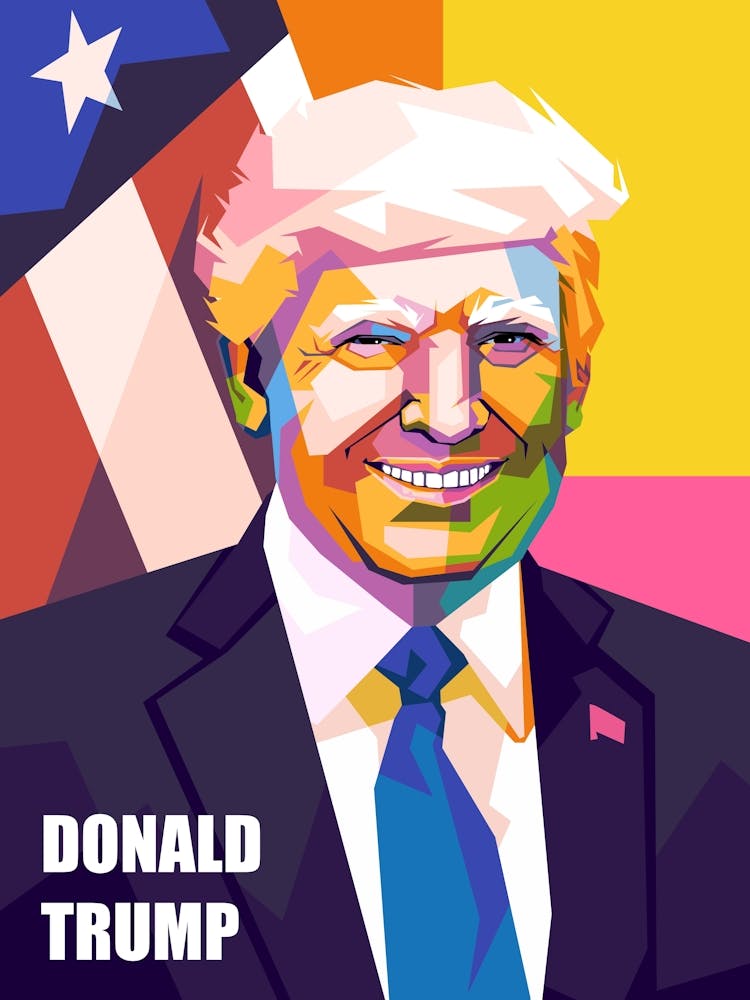 Usa Former President Donald J Trump WPAP Pop Art Style