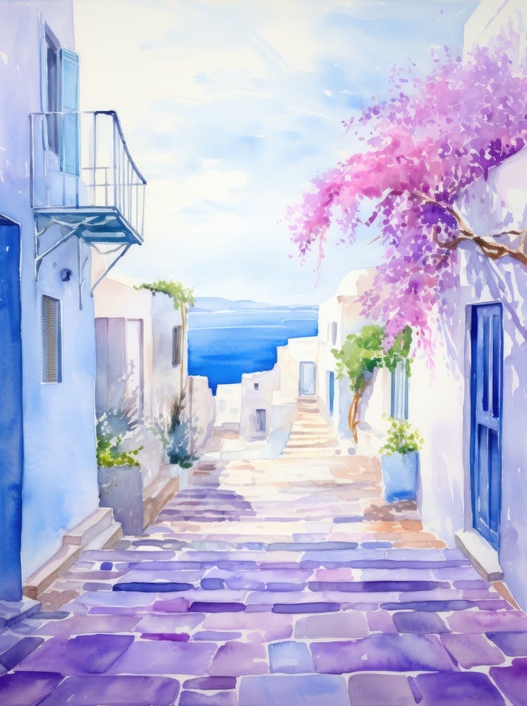 Watercolor Of Greece