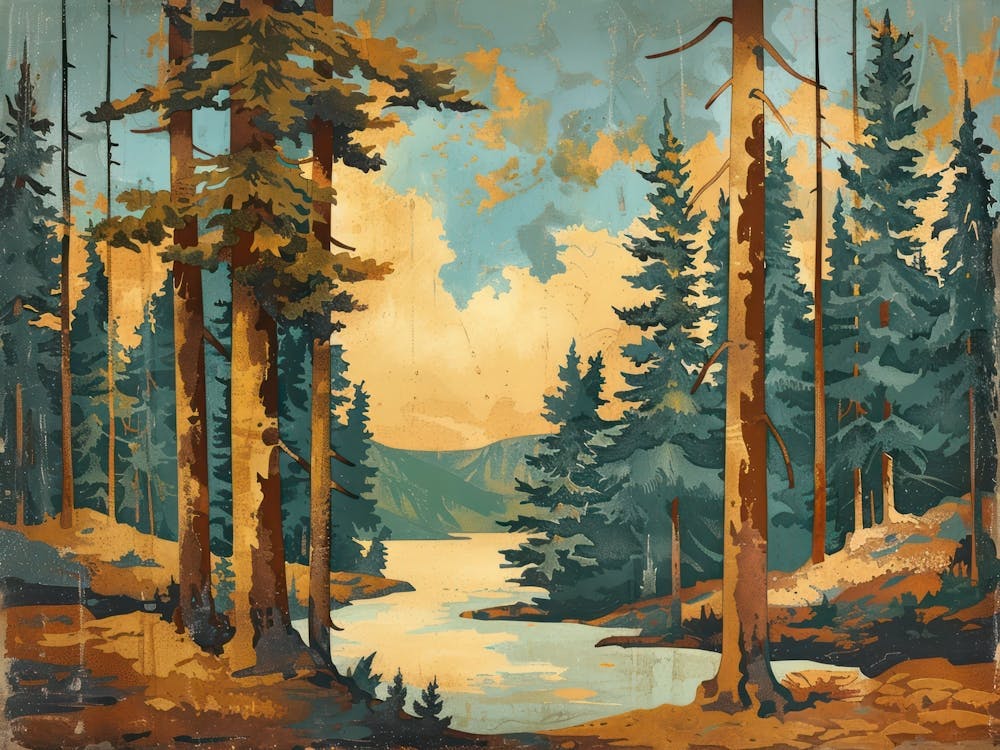 Retro Mountains Illustration 4