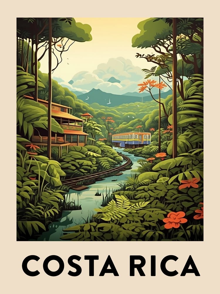 Vintage Travel Poster Costa Rica 2