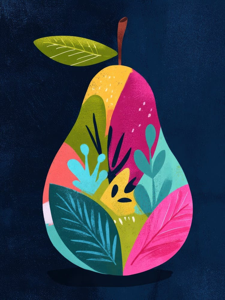 Pear With Leaves