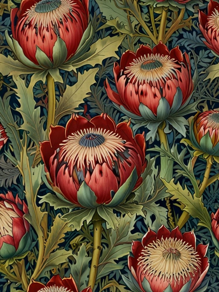 William Morris Red Proteas