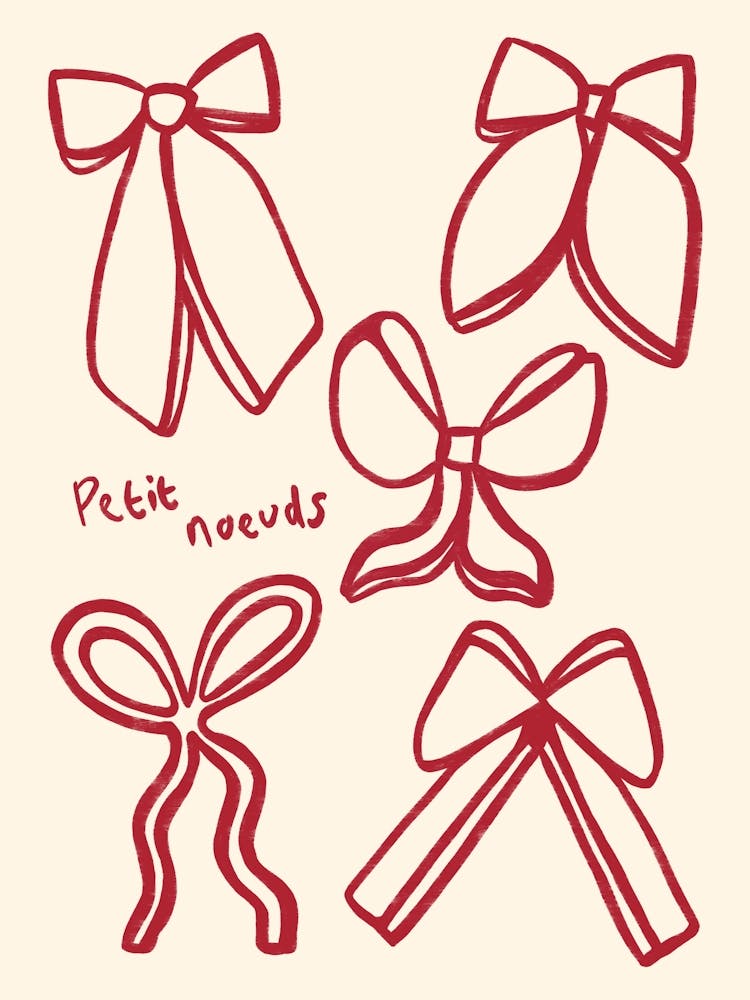 Red Little Bows French Print