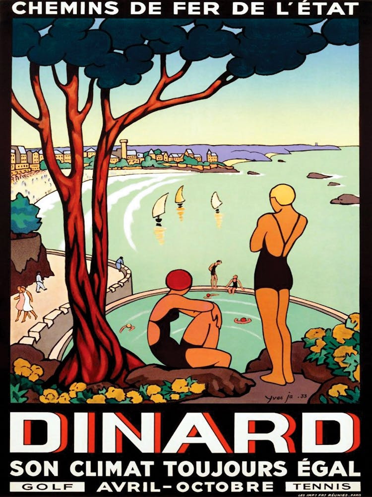 Dinard, France, Vintage Travel Poster