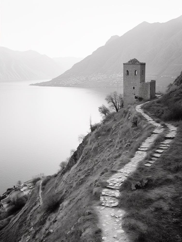 Kotor, Montenegro, Black And White Old Photo 3