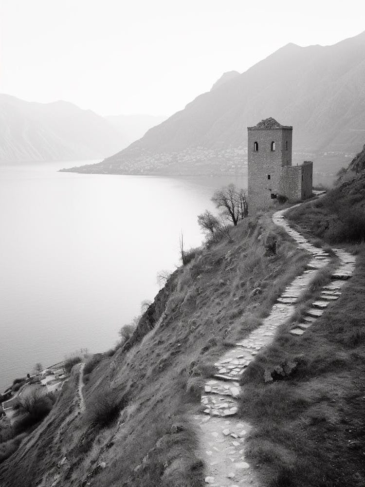 Kotor, Montenegro, Black And White Old Photo 3