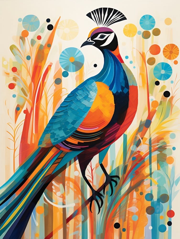 Bird Painting Collage Pheasant 3