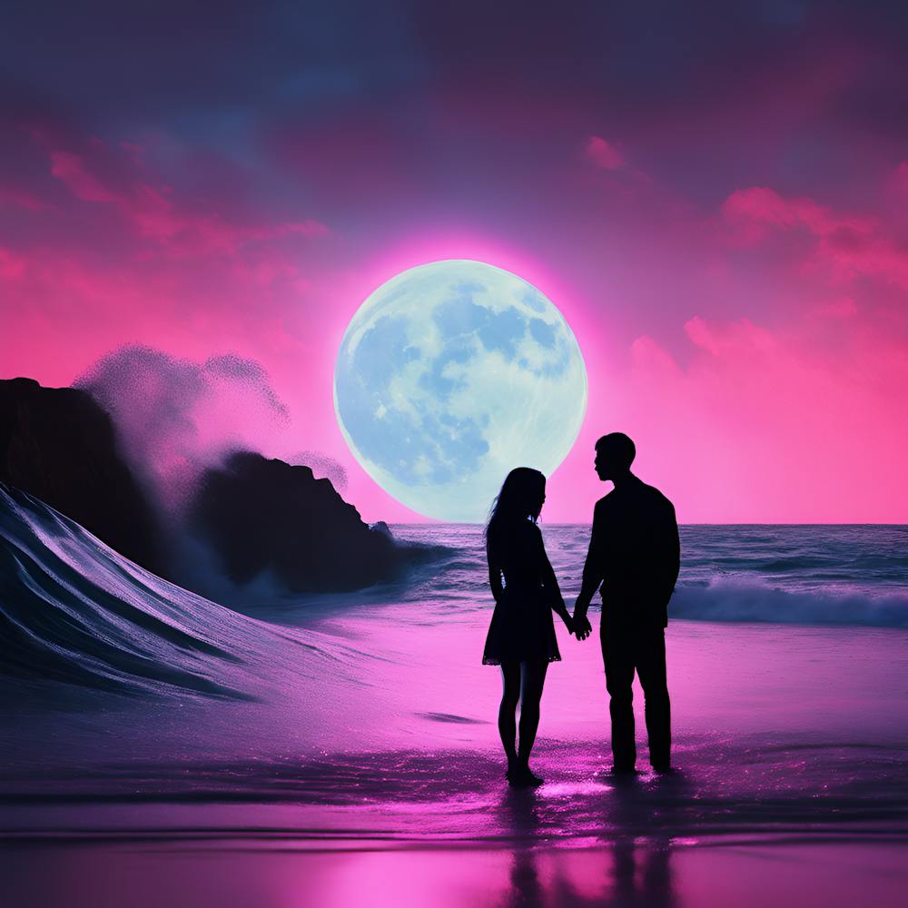 Couple Holding Hands On The Beach