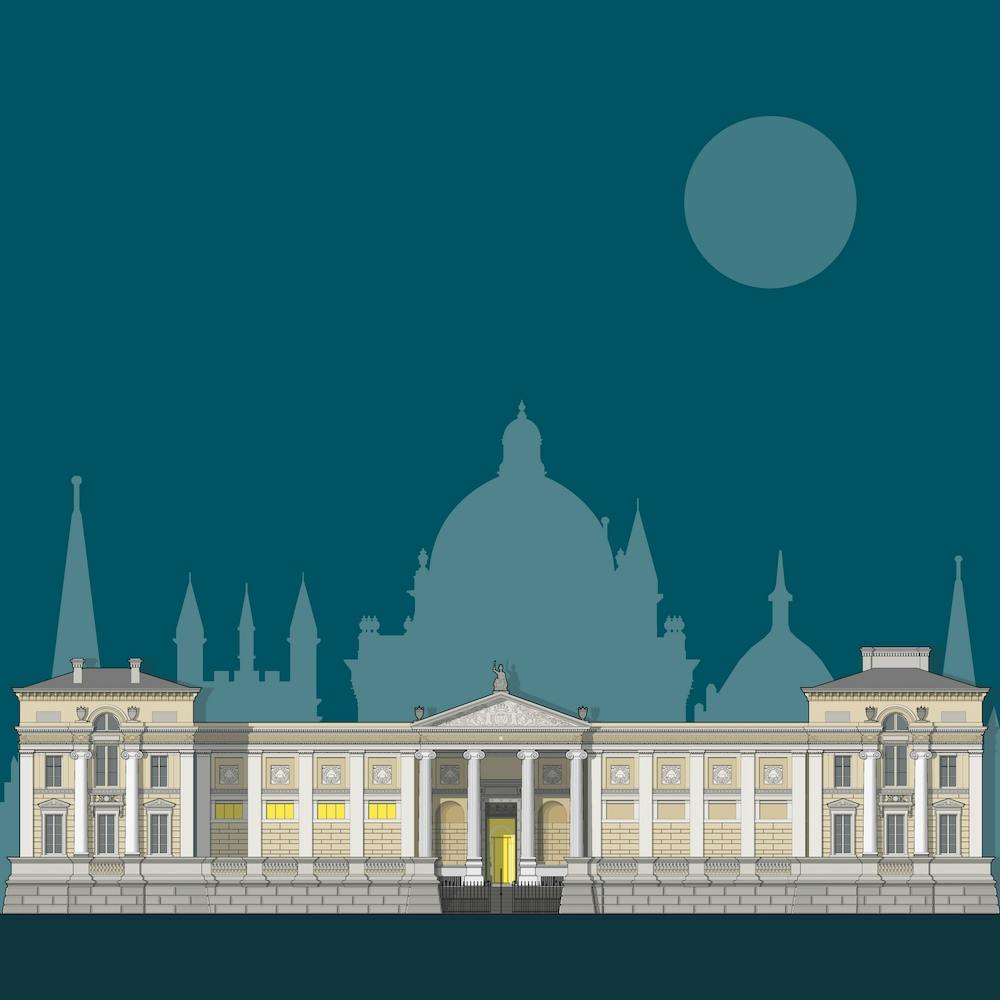 Ashmolean Museum Blue Art Print by Linescapes Art – Fy!