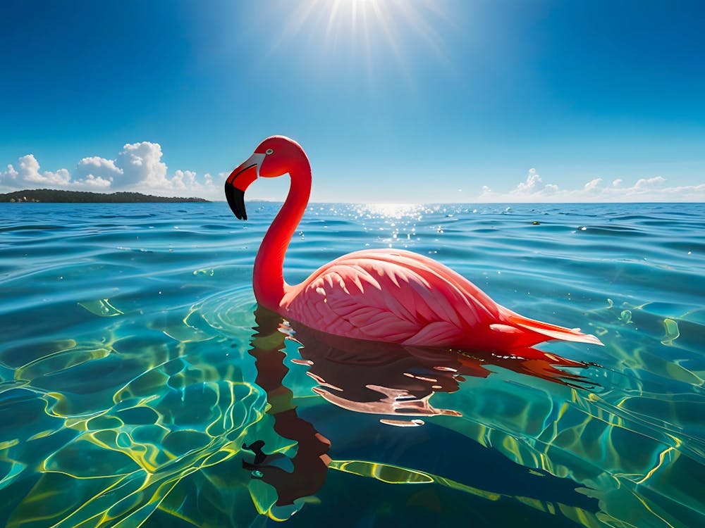 Flamant Rose Sous Le Ciel