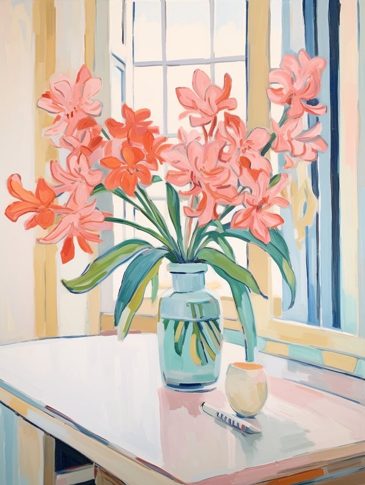 A Vase With Columbine, Flower Bouquet 4