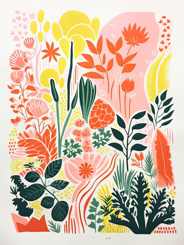 Singapore Botanic Gardens Abstract Riso Style 4