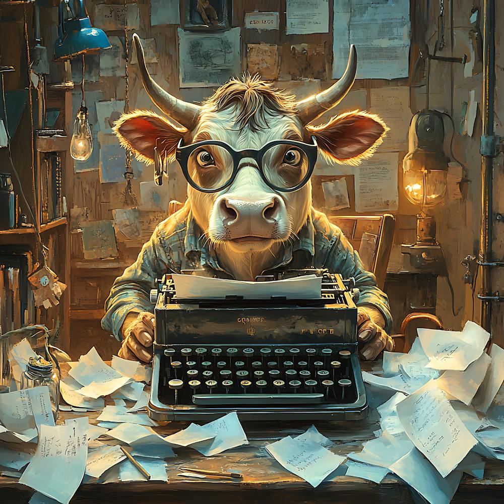 Funny Cow Writer Vintage