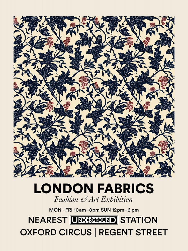 Poster Lily Lane London Fabrics Floral Pattern 1