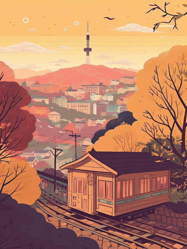 Seoul South Korea Travel Illustration 3