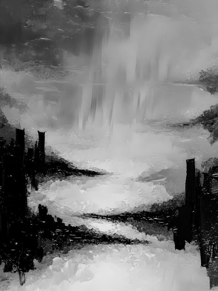 Black And White Abstract Painting 33