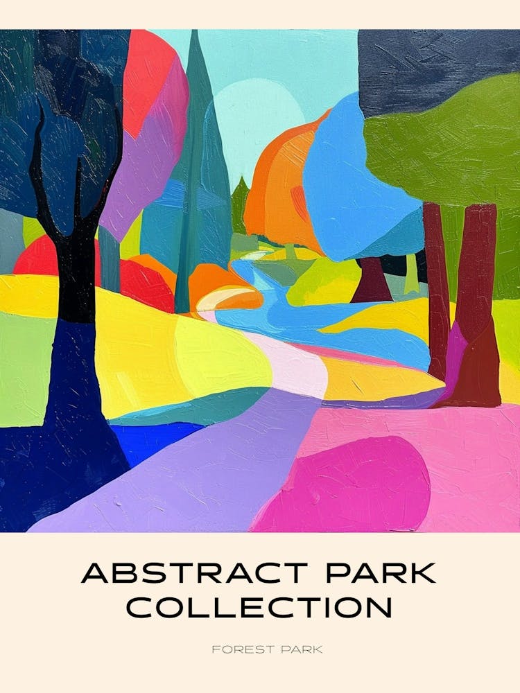 Abstract Park Collection Poster Forest Park Portland 1
