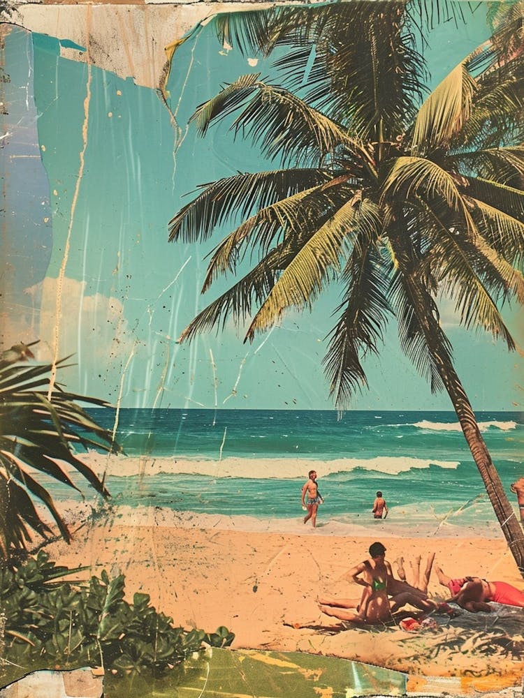 Retro Kitsch Strand Collage 4