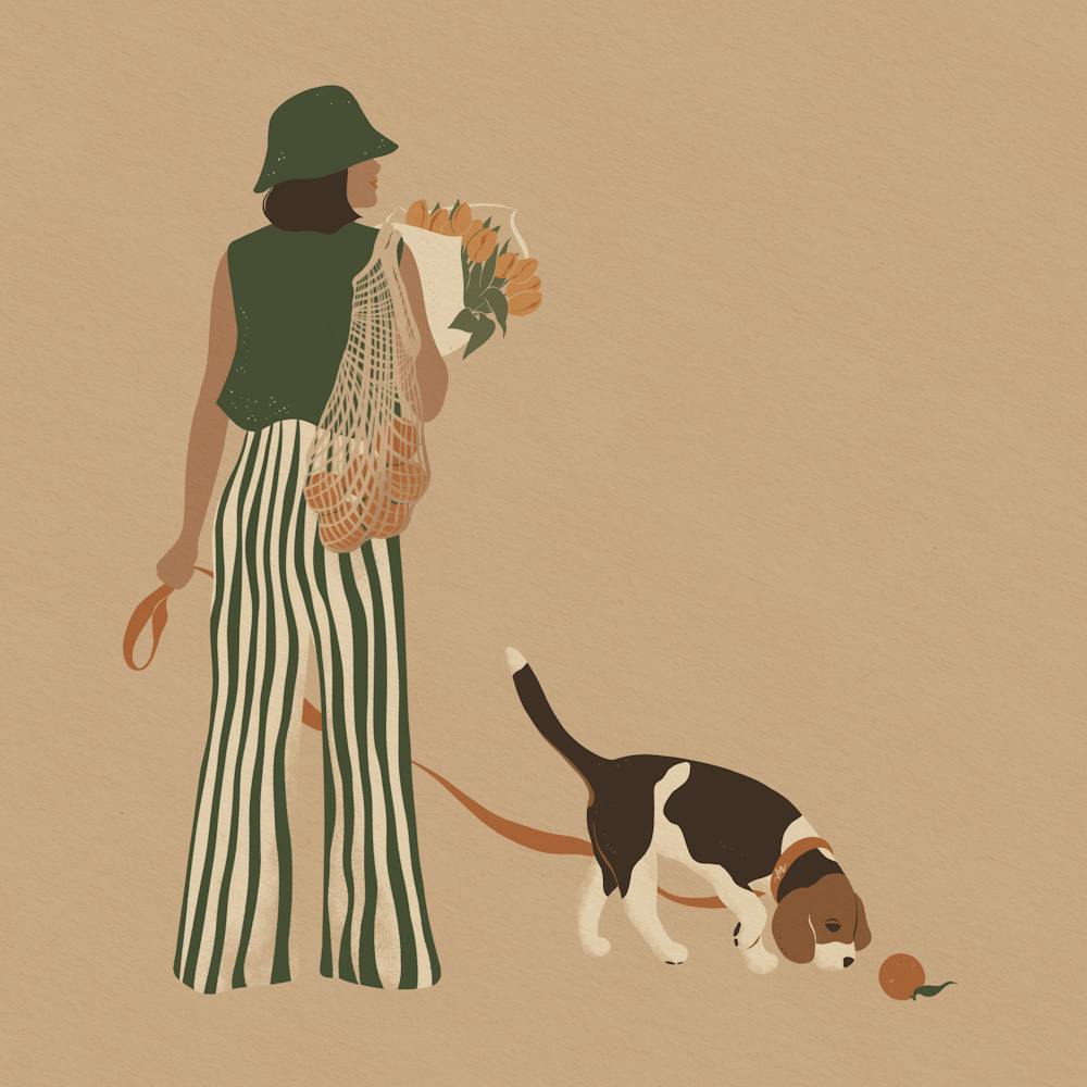 Flower Girl and Beagle