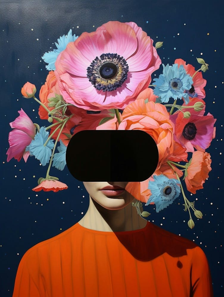Surreal Flower Portrait 8 Painting