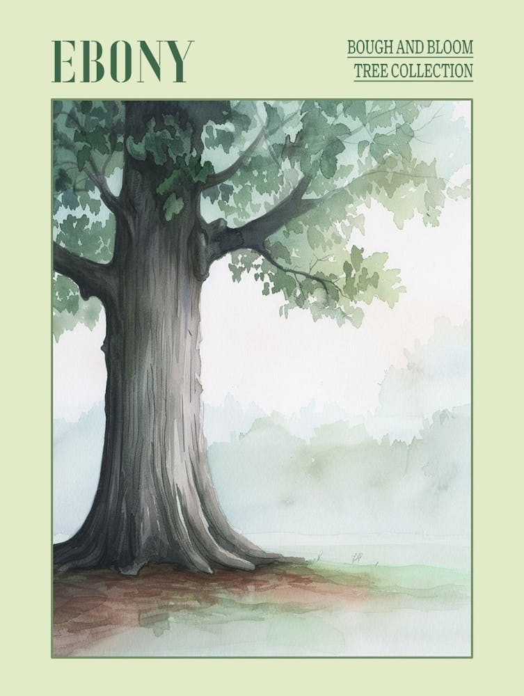 Ebony Tree Atmospheric Watercolour Painting 1 Poster