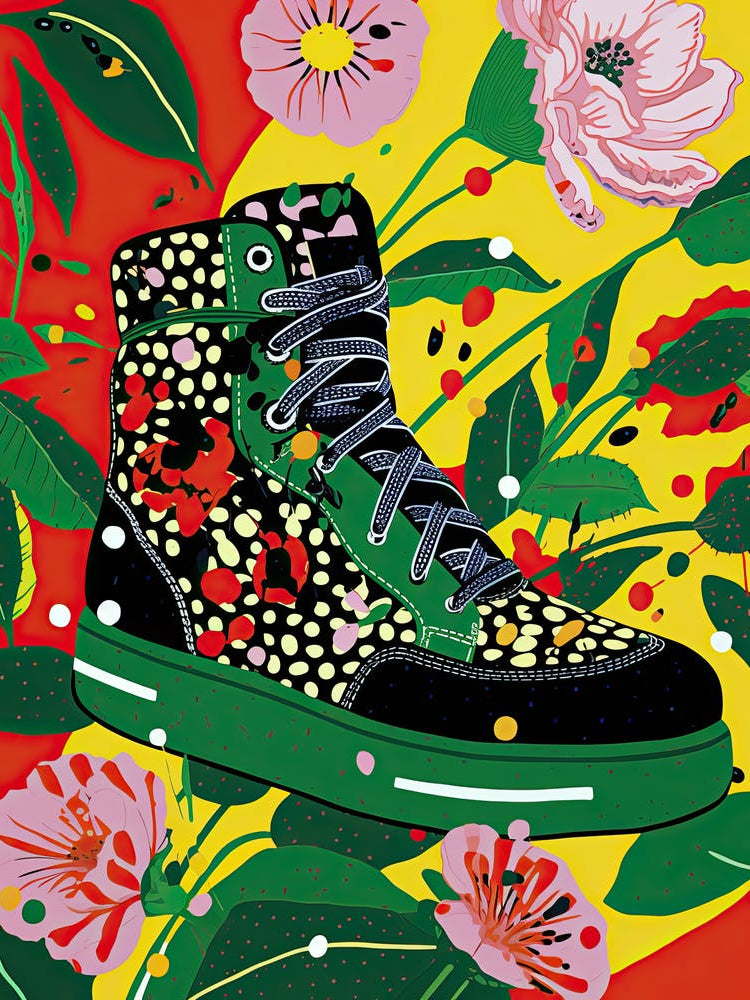 Flower-Infused Steps: Sneaker Art