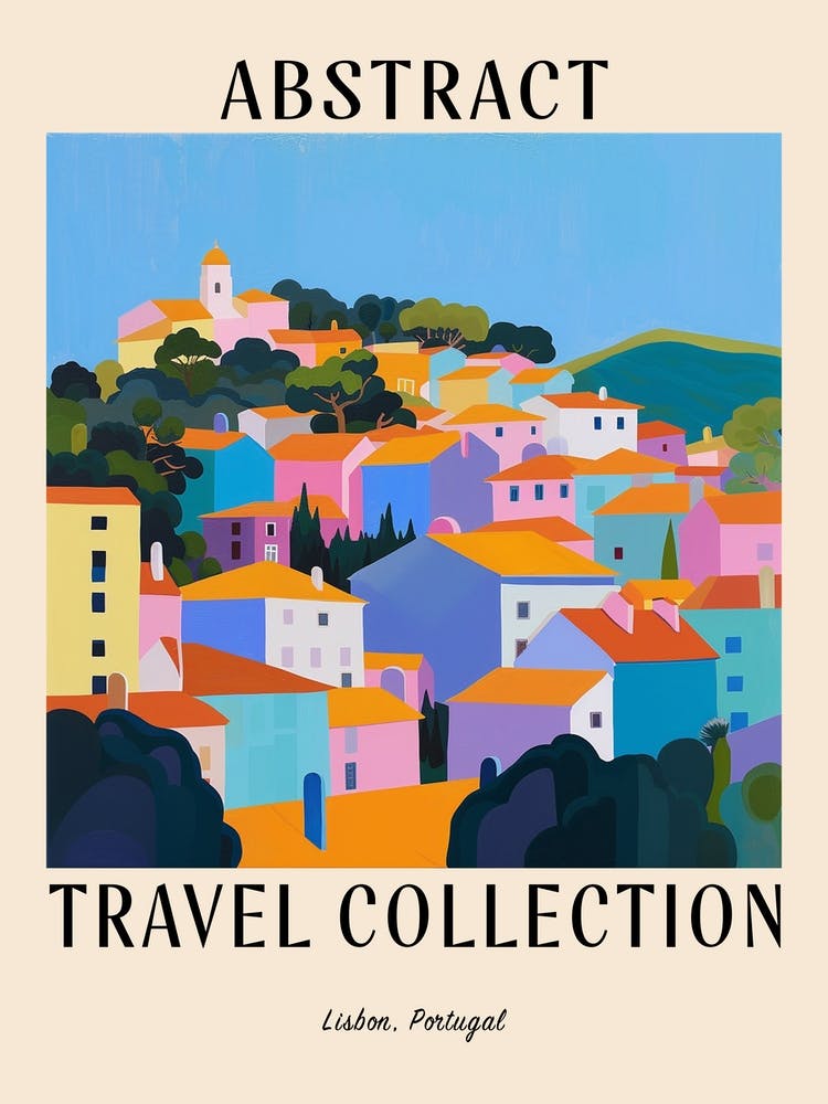 Abstract Travel Collection Poster Lisbon Portugal 3