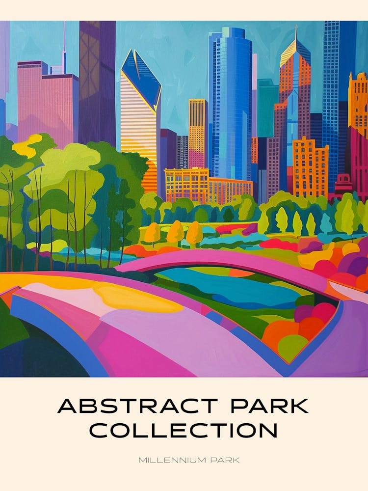 Abstract Park Collection Poster Millennium Park Chicago 2