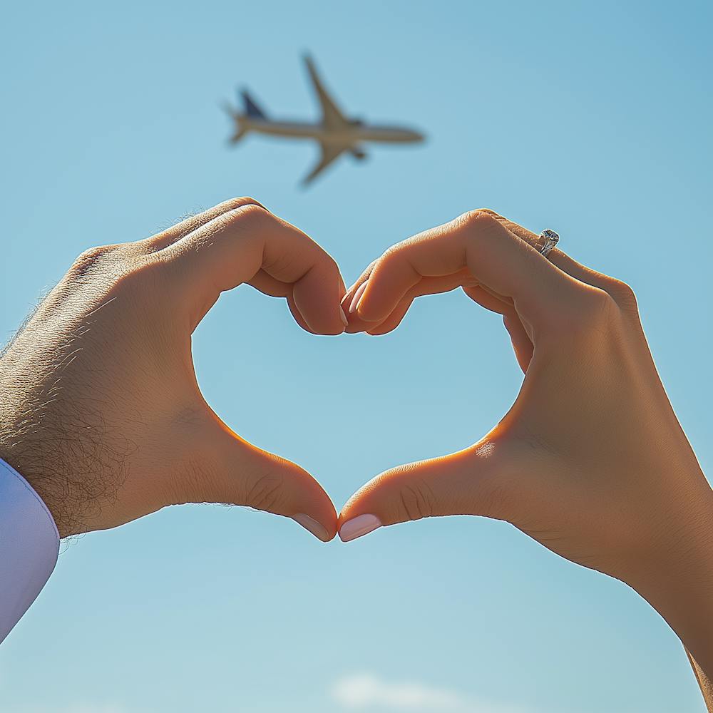 Couple Making A Heart With Hands